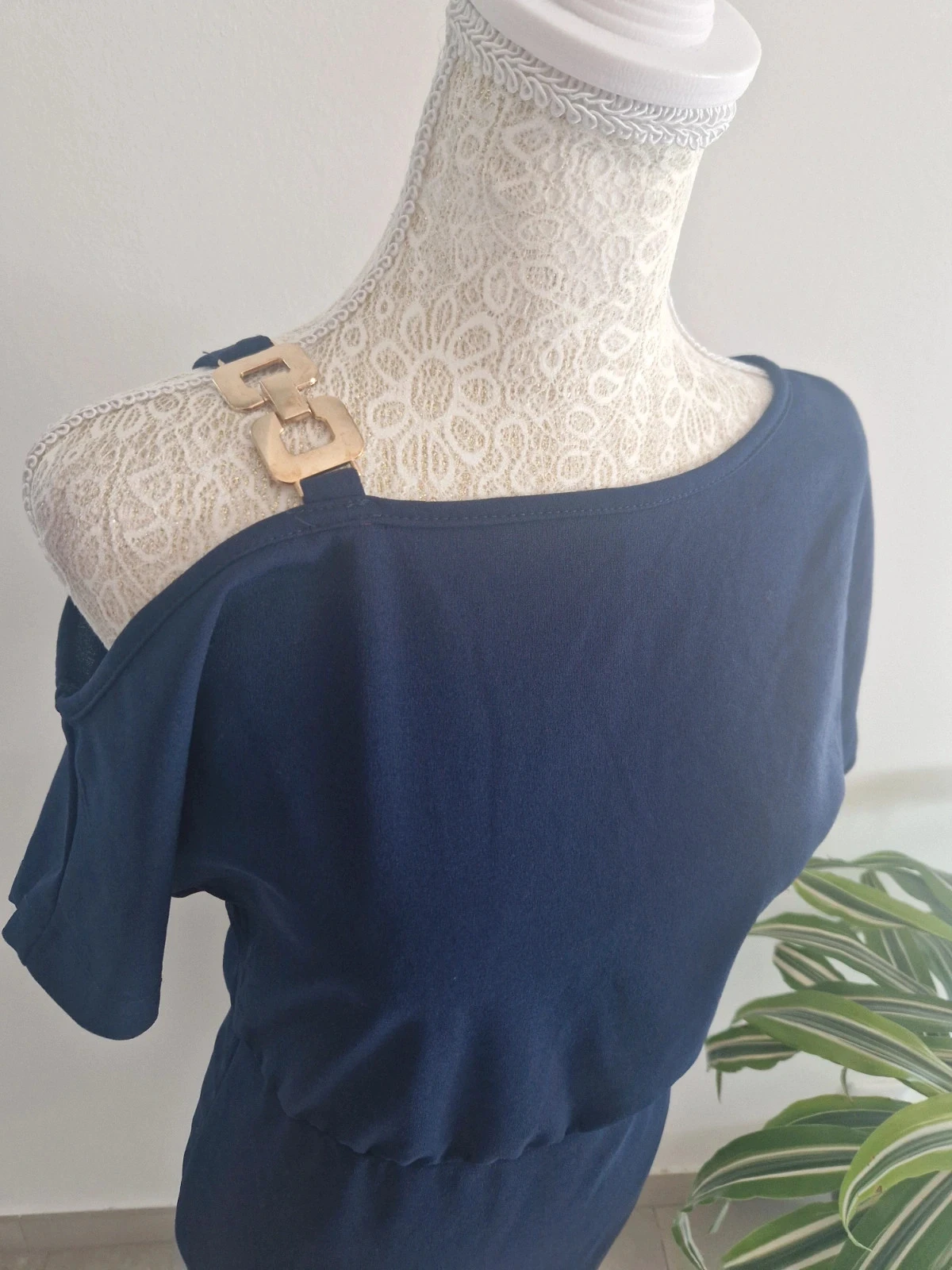 Asymmetrical navy blue dress - S – photo 2